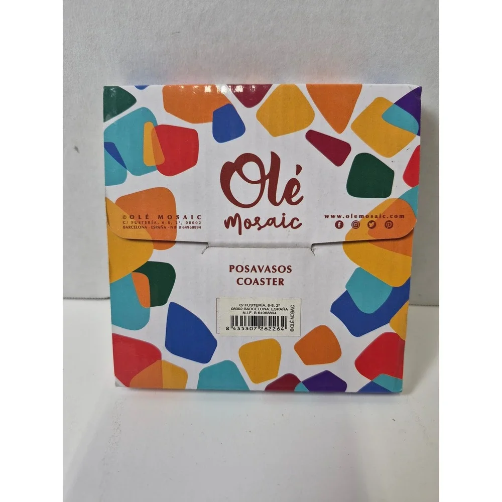 Ole Mosaic Barcelona Ceramic Coaster Sagrada Familia Gaudi Souvenir Spain New